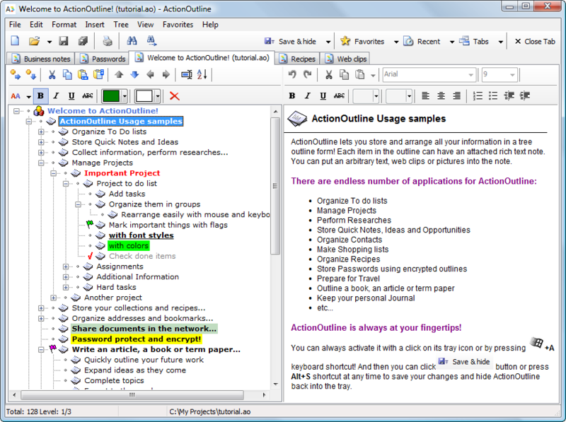 ActionOutline Screenshot